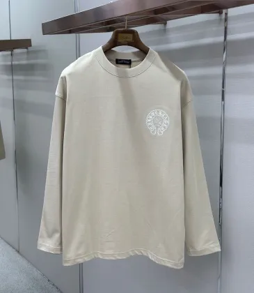 Chrome Hearts Horseshoe Print Long‑Sleeve Tee, White, Beige, Black #B68059 Chrome Hearts Horseshoe Print Long‑Sleeve Tee, White, Beige, Black #B68059