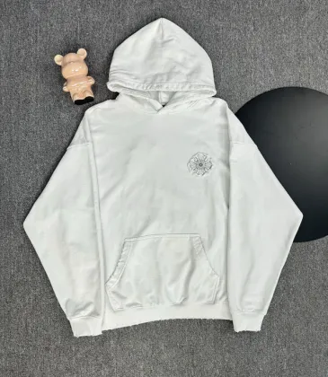 Chrome Hearts White/Black/Blue Hoodie with Bold Black Cross Flower Embroidery Design #A54265 Chrome Hearts White/Black/Blue Hoodie with Bold Black Cross Flower Embroidery Design #A54265