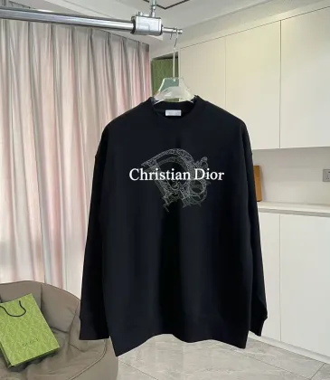 Dior Crewneck Sweatshirt Christian Dior Front Logo Print, Black, White #B68581
