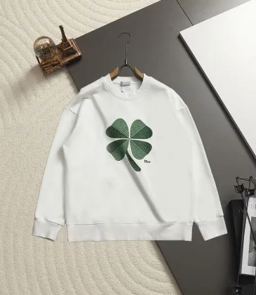 Dior Four‑Leaf Clover Embroidered Crewneck Sweatshirt, Black White #B67878