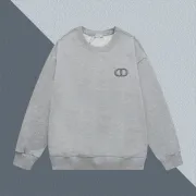 D-ior Grey Crew Neck Sweatshirt With Iconic CD Logo For Timeless Luxury Style Grey/Black #A54275
