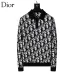 Dior Men All Over Logo Jacquard Polo Knit Sweater Light Blue, Black #B69139