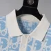Dior Men All Over Logo Jacquard Polo Knit Sweater Light Blue, Black #B69139