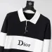 Dior Men Color Block Stripe Polo Knit Sweater Green, Black #B69144