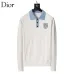 Dior Men Contrast Collar Polo Knit Sweater White, Black #B69137