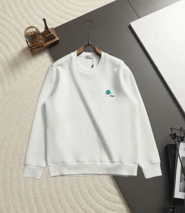 Dior Mini Four‑Leaf Clover Embroidered Crewneck Sweatshirt Black White #B67879