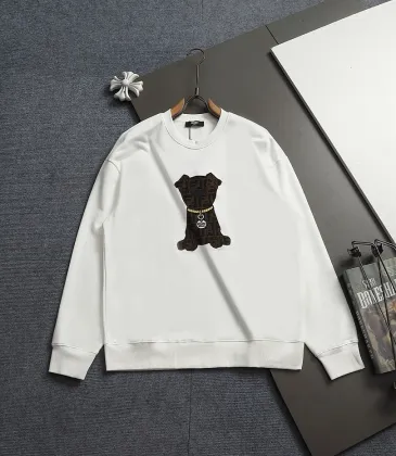 Fendi Men Puppy Embroidered Crew Neck Sweatshirt | Black & White #B67969 Fendi Men Puppy Embroidered Crew Neck Sweatshirt | Black & White #B67969