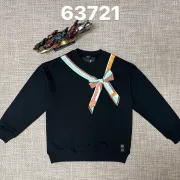 Fendi Ribbon Bow Print Crew‑Neck Sweatshirt, White, Black #B68049 Fendi Ribbon Bow Print Crew‑Neck Sweatshirt, White, Black #B68049
