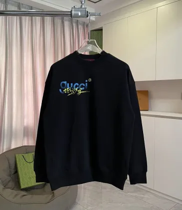 Gucci Blue‑Yellow Graffiti Logo Crew‑Neck Sweatshirt, Cream White, Black #B68051