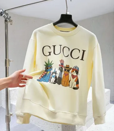 Gucci Cat Print Crew Neck Sweatshirt, Cream #B67868