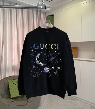 Gucci Cosmic Moon Star Graphic Crew‑Neck Sweatshirt, Cream White, Black #B68052