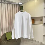 Loewe Premium Solid White Crew Neck Pullover Sweatshirt for Men #B67381 Loewe Premium Solid White Crew Neck Pullover Sweatshirt for Men #B67381