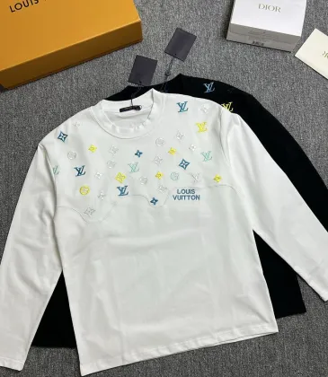 LV Monogram Allover Print Long Sleeve Tee, Black White #B67886