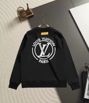 Louis Vuitton Classic Circular LV Paris Logo Print Crew Neck Pullover Sweatshirt For Men Black #B67390