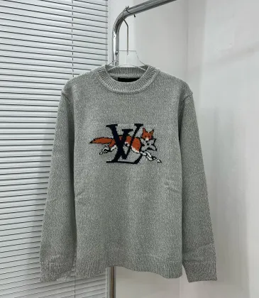 Brand L Fox Logo Knit Crewneck Sweater, Grey #B69196 Brand L Fox Logo Knit Crewneck Sweater, Grey #B69196