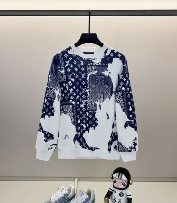 Louis Vuitton Inspired Monogram Pattern Patchwork Design White And Navy Sweatshirt #A54417
