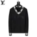 Louis Vuitton Men Cable Knit V-Neck Sweater White, Black #B69138