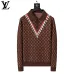 Louis Vuitton Men Monogram Jacquard Polo Knit Sweater Brown, Black #B69140