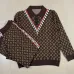 Louis Vuitton Men Monogram Jacquard Polo Knit Sweater Brown, Black #B69140
