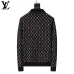 Louis Vuitton Men Monogram Jacquard Polo Knit Sweater Brown, Black #B69140