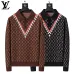 Louis Vuitton Men Monogram Jacquard Polo Knit Sweater Brown, Black #B69140