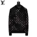 Louis Vuitton Men Monogram Jacquard Polo Knit Sweater Brown, Black #B69141