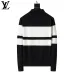 Louis Vuitton Men Striped Polo Knit Sweater Burgundy, Black #B69145