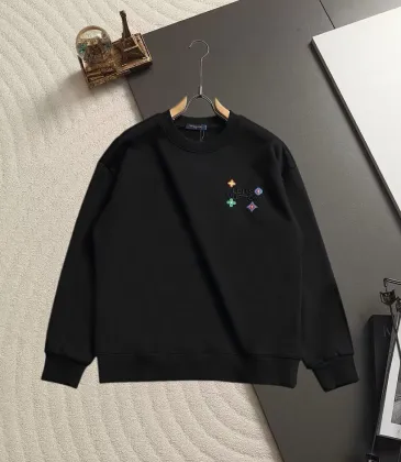Louis Vuitton Vibrant Colorful Monogram Embroidery Crew Neck Pullover Sweatshirt For Men Black #B67388