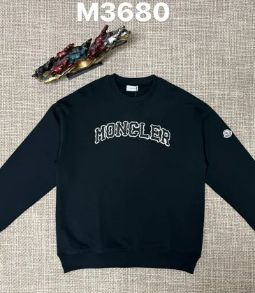 Moncler Arched Logo Crew‑Neck Sweatshirt, White, Black #B68057 Moncler Arched Logo Crew‑Neck Sweatshirt, White, Black #B68057