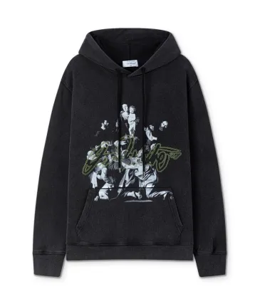Off - White Black Hoodie With Artistic Graphic Print And Brand Elements #A54247 Off - White Black Hoodie With Artistic Graphic Print And Brand Elements #A54247