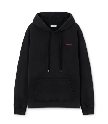 Off - White Black Washed Hoodie With Subtle Red Brand Logo #A54250 Off - White Black Washed Hoodie With Subtle Red Brand Logo #A54250