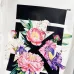 Off-White Long Sleeve Tee Floral Arrow Print Front &amp; Back, Black, White #B68572