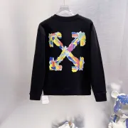 Off-White Paint Splash Arrow Crew Neck Sweatshirt, White & Black #B67845 Off-White Paint Splash Arrow Crew Neck Sweatshirt, White & Black #B67845