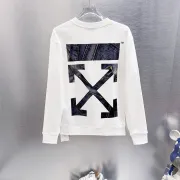 Off‑White Denim Patch Arrow Crew Neck Sweatshirt, White & Black #B67843 Off‑White Denim Patch Arrow Crew Neck Sweatshirt, White & Black #B67843
