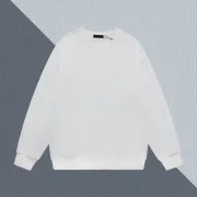 Chic Prada Milano Embroidered White/Black Crew Neck Sweatshirt for Fashion Lovers #A54270