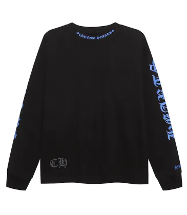 Chrome Hearts Long Sleeve Tee Blue Gothic Script Print Black #B68607