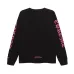 Chrome Hearts Long Sleeve Tee Pink Gothic Script Print Black #B68608