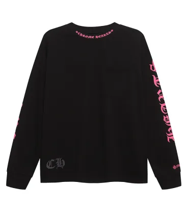 Chrome Hearts Long Sleeve Tee Pink Gothic Script Print Black #B68608