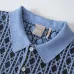 Dior Check Jacquard Wool Knit Short Sleeve Polo Shirt, Blue #B68867