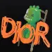 D-ior T-shirts for men Orange logo #A46996