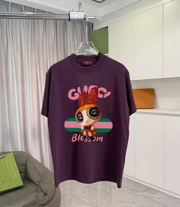 Gucci Purple T Shirt Featuring Blossom Cartoon Doll Graphic with Pink and Green Design Accents #A54263 Gucci Purple T Shirt Featuring Blossom Cartoon Doll Graphic with Pink and Green Design Accents #A54263