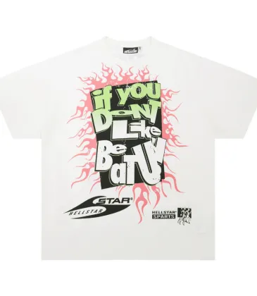 HELLSTAR White T - Shirt With Bold Flaming Graphic And Slogan Print Design #A54399 HELLSTAR White T - Shirt With Bold Flaming Graphic And Slogan Print Design #A54399