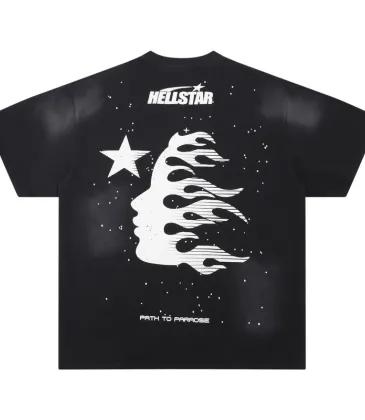 Hellstar Black T - Shirt With Star Flame Face Graphic And Brand Logo Design #A54396 Hellstar Black T - Shirt With Star Flame Face Graphic And Brand Logo Design #A54396