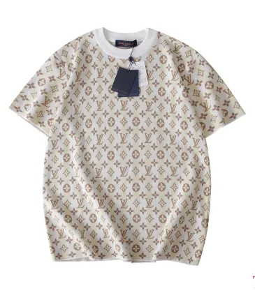Louis Vuitton 26SS Allover Monogram Jacquard Knit Short Sleeve Tee, Cream Brown #B68863