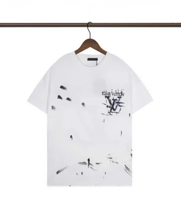 Louis Vuitton Black T Shirt with Abstract Brush Stroke Print and Artistic Logo Graphic for Men #A54255 Louis Vuitton Black T Shirt with Abstract Brush Stroke Print and Artistic Logo Graphic for Men #A54255