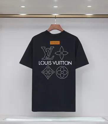 Louis Vuitton Black/White T - Shirt With Rhinestone Logo And Brand Detailing #A54244 Louis Vuitton Black/White T - Shirt With Rhinestone Logo And Brand Detailing #A54244