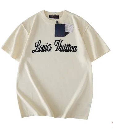 Louis Vuitton Chest Logo Jacquard Knit Short Sleeve Tee, Cream #B68858