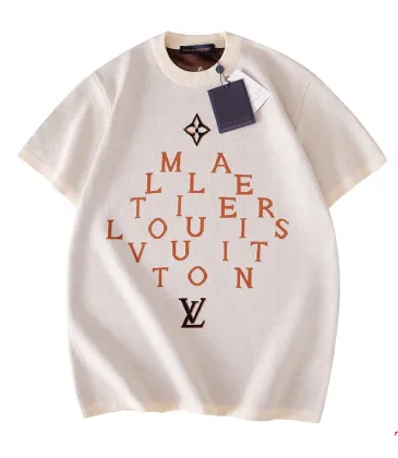 Louis Vuitton Gradient Jacquard Knit Short Sleeve Tee, Off White Orange Letter #B68864