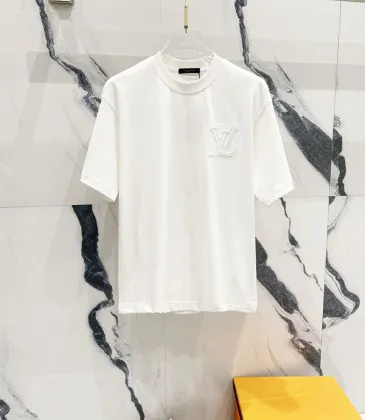 Louis Vuitton T-Shirts 3D Letter Monogram Embroidered Cotton Black/White/Red #A48640 Louis Vuitton T-Shirts 3D Letter Monogram Embroidered Cotton Black/White/Red #A48640