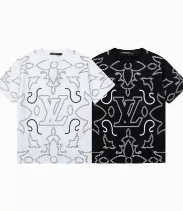 Louis Vuitton T-Shirts for AAAA Louis Vuitton T-Shirts embroidery Black/White #A46783 Louis Vuitton T-Shirts for AAAA Louis Vuitton T-Shirts embroidery Black/White #A46783